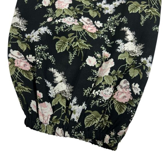 OAK + FORT Ditzy Floral Long Puff Sleeve Sweetheart Neck Smocked Crop Top Large - Picture 7 of 12